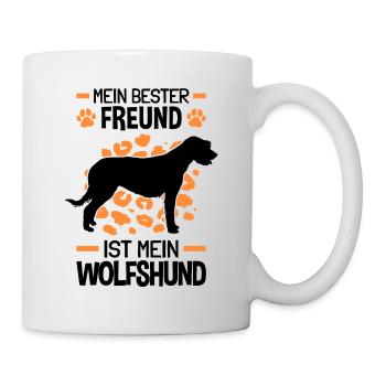 Irischer Wolfshund ist mein Freund Wolfhound - Tasse - Weiß - Rechts