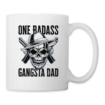 Badass Papa Gangsta Crâne Enfants Grand-père Enfants - Mug blanc - blanc - Droite
