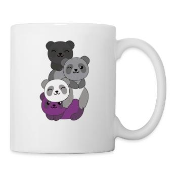 Asexuell Flag Pride LGBTQ süßer Panda Haufen - Tasse - Weiß - Rechts