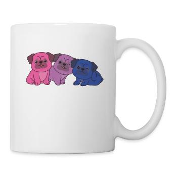 Bi Flag Pug Pride LGBTQ Cute Dogs - Mug - white - Right
