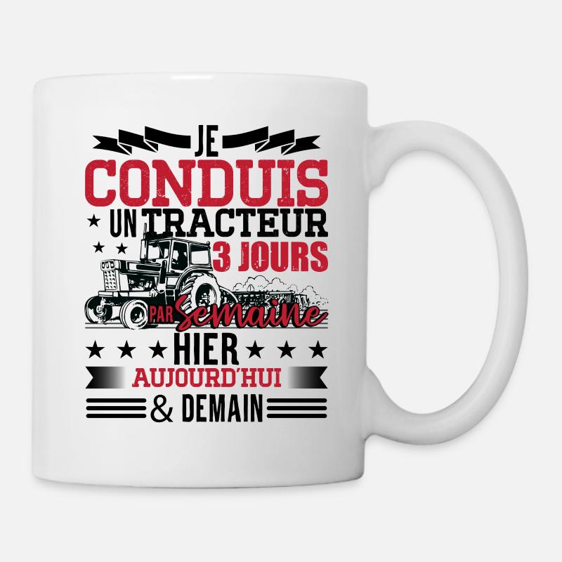 Tracteur Humour - Mug blanc - blanc