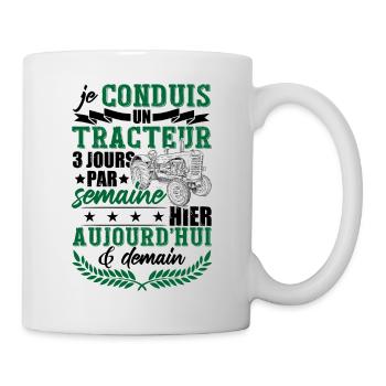 Tracteur Humor Fermier Paysan Culitvateur - Mug blanc - blanc - Droite
