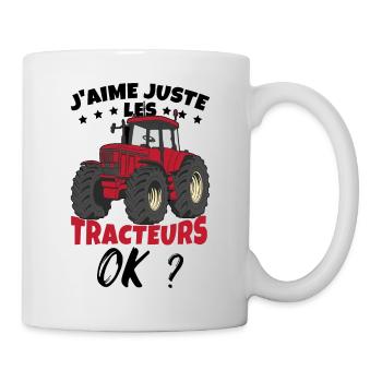 J'Aime Juste Les Tracteurs - Mug blanc - blanc - Droite