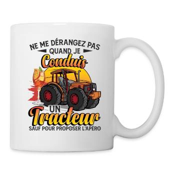 Je Conduis Un Tracteur - Mug blanc - blanc - Droite
