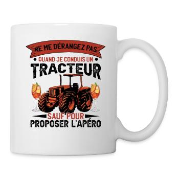 Tractoriste Paysan Humour Fermier Tracteur - Mug blanc - blanc - Droite
