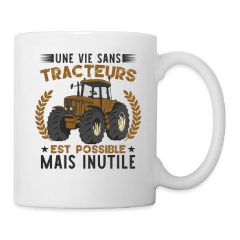 Tracteur Humour Paysan Conducteur - Mug blanc - blanc - Droite