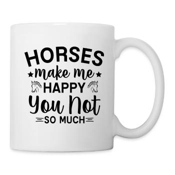 Horses make me happy - Mug - white - Right