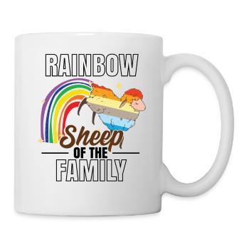 Regenbogenschaf der Familie - Tasse - Weiß - Rechts