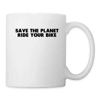 Save the world and ride a bike - Mug - white - Right