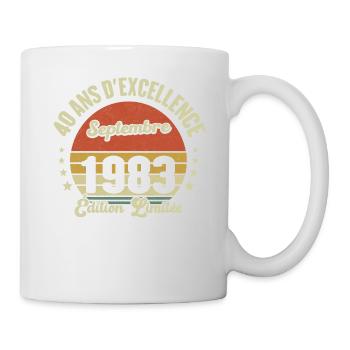 Septembre 1983 40 Ans Anniversaire Vintage Cadeau - Mug blanc - blanc - Droite
