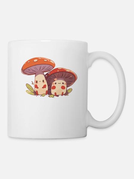 Pilz Kawaii Cottagecore Vintage für Pilzliebhaber - Tasse - Weiß