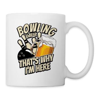 Bowling & Bier - darum bin ich hier - Bowlingbahn - Tasse - Weiß - Rechts