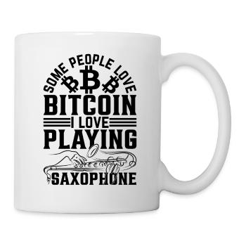 Certaines personnes aiment Bitcoin J’aime jouer des saxophones - Mug blanc - blanc - Droite