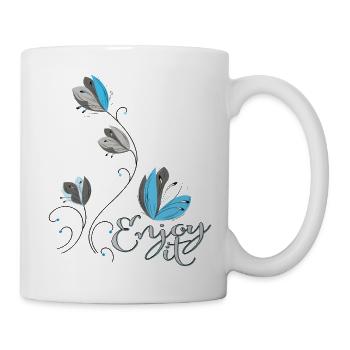 Profitez-en, fleurs de tulipes - Mug blanc - blanc - Droite