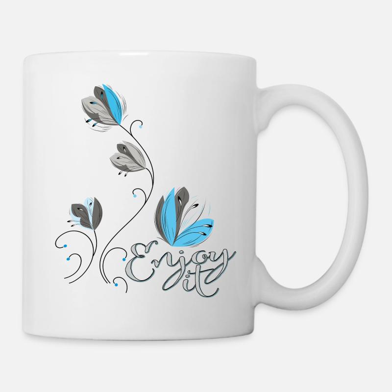 Enjoy it, Tulpenblüten - Tasse - Weiß