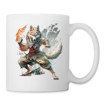 Martial Arts Wolf - Kämpfer, Kung Fu, Karate - Tasse - Weiß - Rechts