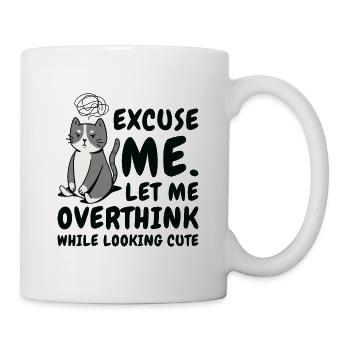 Katzenliebhaber Überdenker Haustier Überdenker - Tasse - Weiß - Rechts