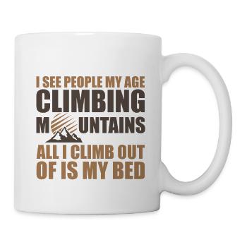 Je vois des gens de mon âge escalader des montagnes 4 - Mug blanc - blanc - Droite