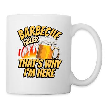 Grillades & Bière - C’est pour ça que je suis là - Barbecue - Mug blanc - blanc - Droite
