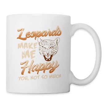 Leopards Make Me Happy You Not So Much Retro Funny - Tasse - Weiß - Rechts