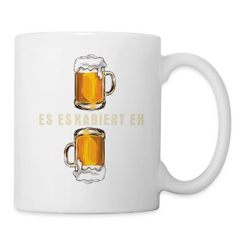 Es eskaliert eh - Party - Saufen - Spruch - Tasse - Weiß - Rechts