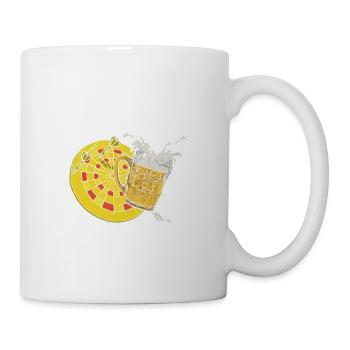 Dart und Bier Darum Bin Ich Hier - Tasse - Weiß - Rechts