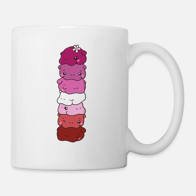 Rouge à lèvres Lesbian Flag Pride LGBTQ Mignon Hippopotame - Mug blanc - blanc