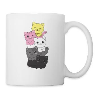 queerplatonic flag pride LGBTQ cute cat pile - Mug - white - Right