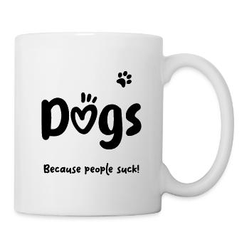 Dogs People suck Doglovers - Mug - white - Right