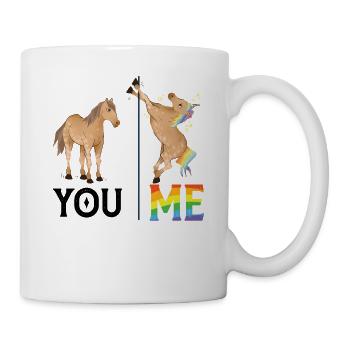 LGBTQ Funny Horse Gay Pride Monat - Tasse - Weiß - Rechts