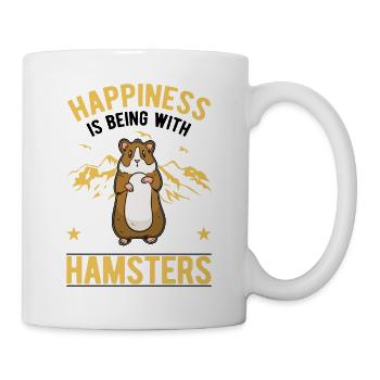 Hamster Glück Hamsterrad Goldhamster - Tasse - Weiß - Rechts