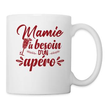 Mamie A Besoin D'Un Apéro - Mug blanc - blanc - Droite