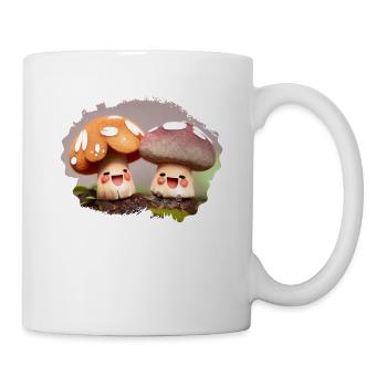 Kawaii Pilze Cottagecore Vintage für Pilzliebhaber - Tasse - Weiß - Rechts