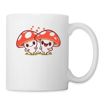 Kawaii Mushrooms Cottagecore Vintage for Mushroom Lovers - Mug - white - Right