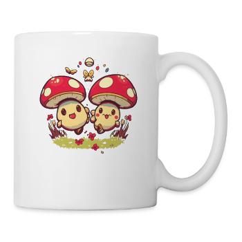 Kawaii Mushrooms Cottagecore Vintage for Mushroom Lovers - Mug - white - Right
