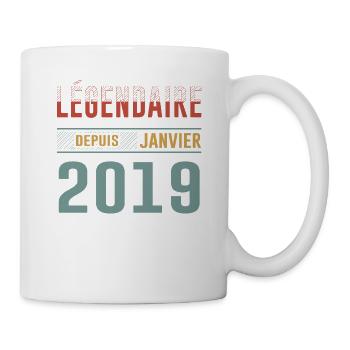 Légendaire Depuis Janvier 2019 Anniversaire - Mug blanc - blanc - Droite