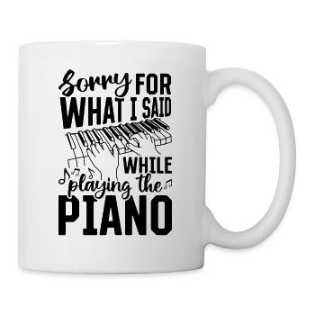 Désolé pour ce que j’ai dit en jouant de la touche du piano - Mug blanc - blanc - Droite