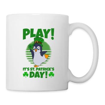 Cute Penguin Shamrocks Saint Patrick's Day Penguin - Mug - white - Right