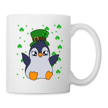 Cute Penguin Shamrocks Saint Patrick's Day Penguin - Mug - white - Right