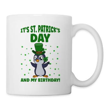 Cute Penguin Shamrocks Saint Patrick's Day Penguin - Mug - white - Right
