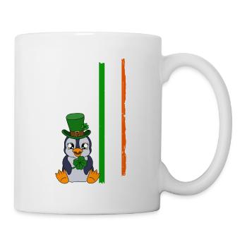 Cute Penguin Shamrocks Saint Patrick's Day Penguin - Mug - white - Right