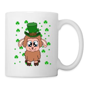 Sheep Shamrocks Saint Patrick's Day - Tasse - Weiß - Rechts