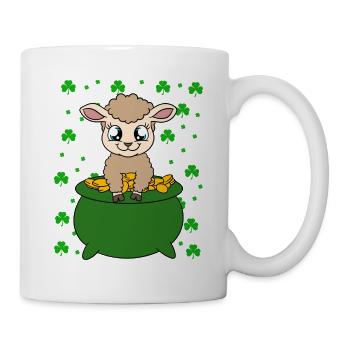 Sheep Shamrocks Saint Patrick's Day - Tasse - Weiß - Rechts