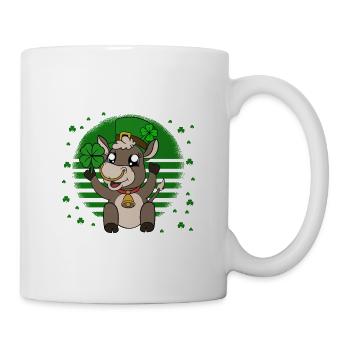 Cute cow shamrocks Saint Patrick's Day - Mug - white - Right