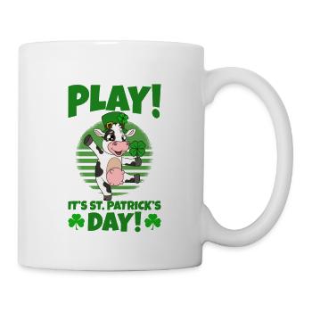 Cute cow shamrocks Saint Patrick's Day - Mug - white - Right