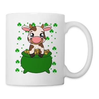 Mignonne trèfle de vache Fête de la Saint Patrick - Mug blanc - blanc - Droite