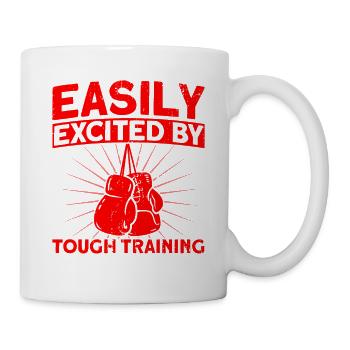 Facilement excité par un cadeau de boxe d’entraînement dur - Mug blanc - blanc - Droite