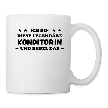 Konditorin Spruch Torte Backen Konditorin Geschenk - Tasse - Weiß - Rechts