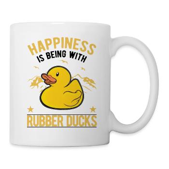 Squeaky Duck Happiness Bathing Duck Rubber Duck - Mug - white - Right