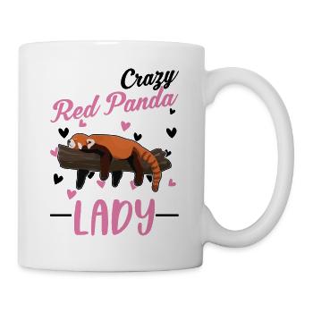 Crazy Red Panda lady Roter Panda - Mug - white - Right